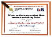 Diplom za 3. místo v Libereckém kraji.